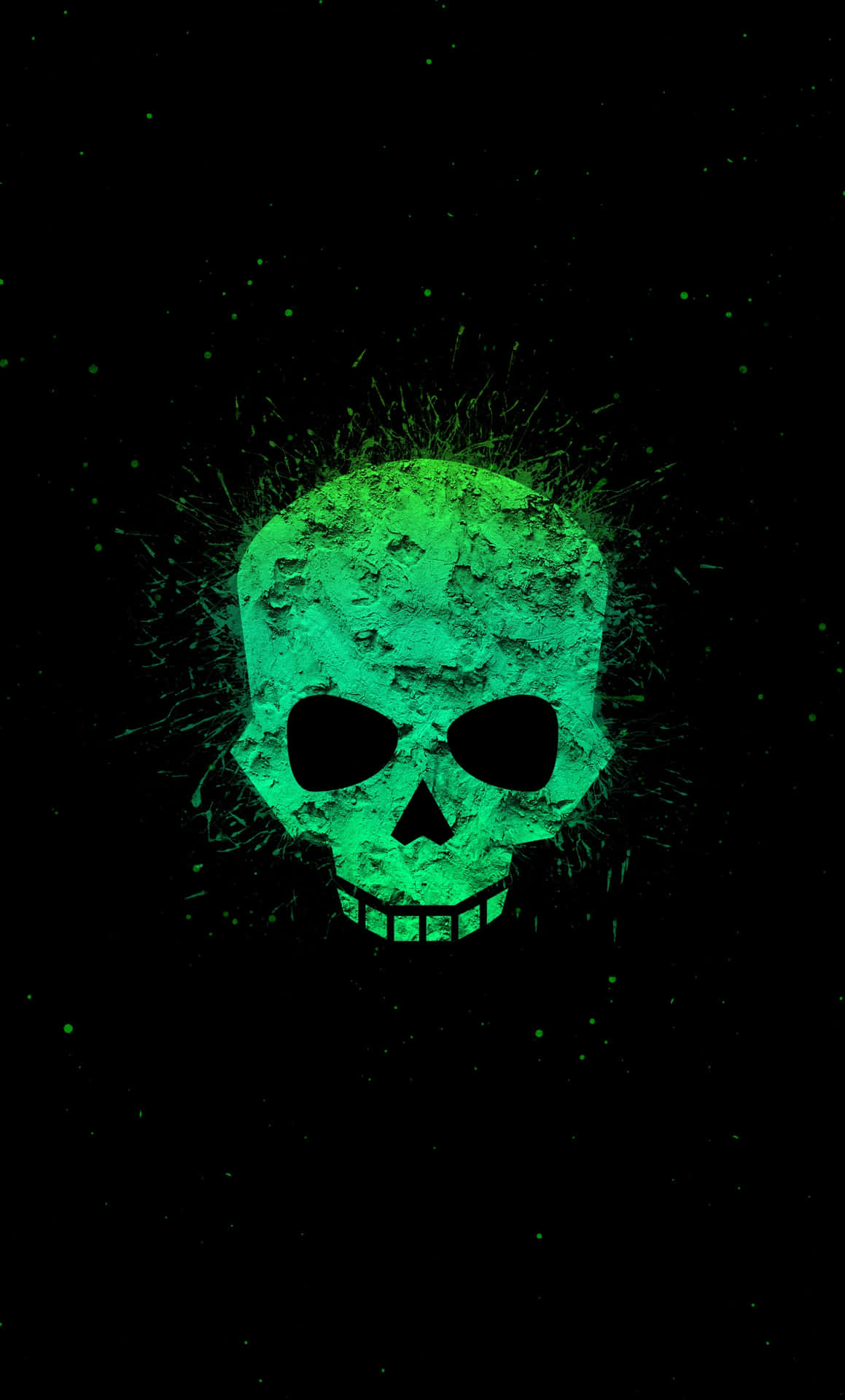 Neon_ Green_ Skull_ Artwork Wallpaper