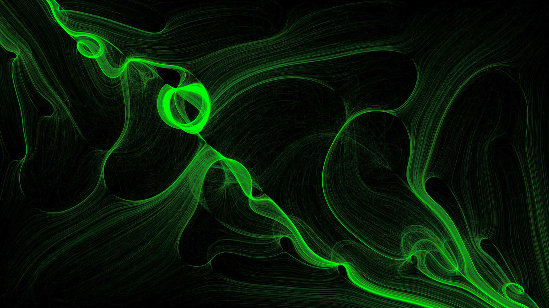Neongrüner Rauchwellenmuster Wallpaper
