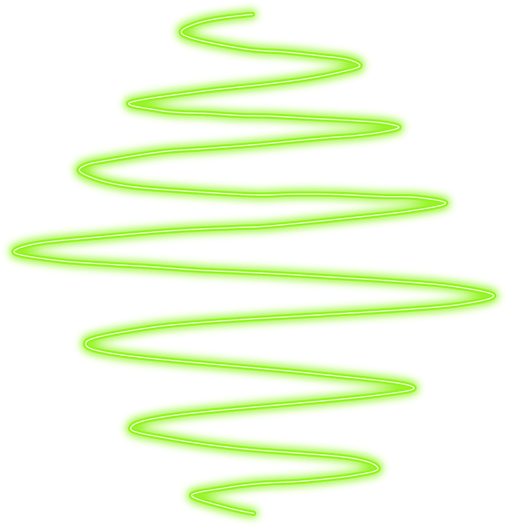 Neon Green Spiral Line PNG