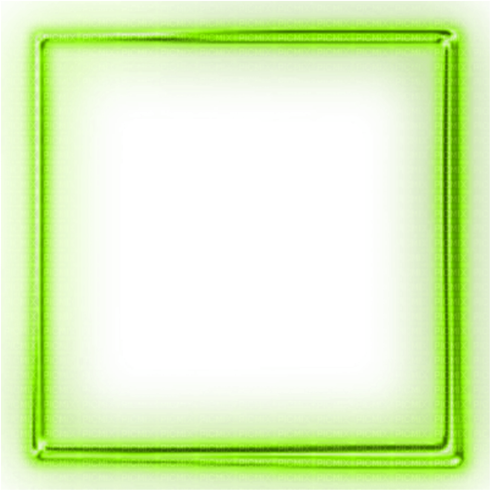 Neon Green Square Frame PNG