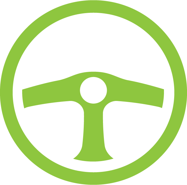 Neon Green Steering Wheel Icon PNG