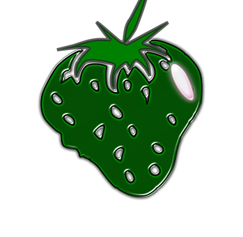 Neon Green Strawberry Art PNG