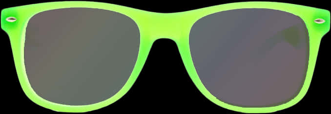 Neon Green Sunglasses Isolated PNG