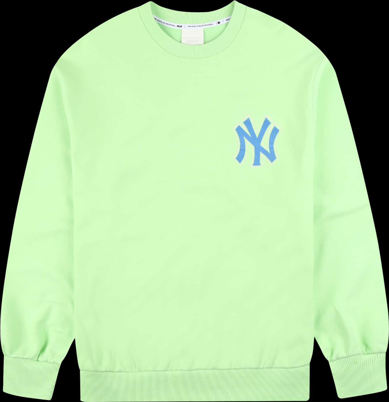 Neon Green Sweatshirtwith Yankees Logo PNG