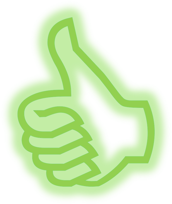 Neon Green Thumbs Up Emoji PNG