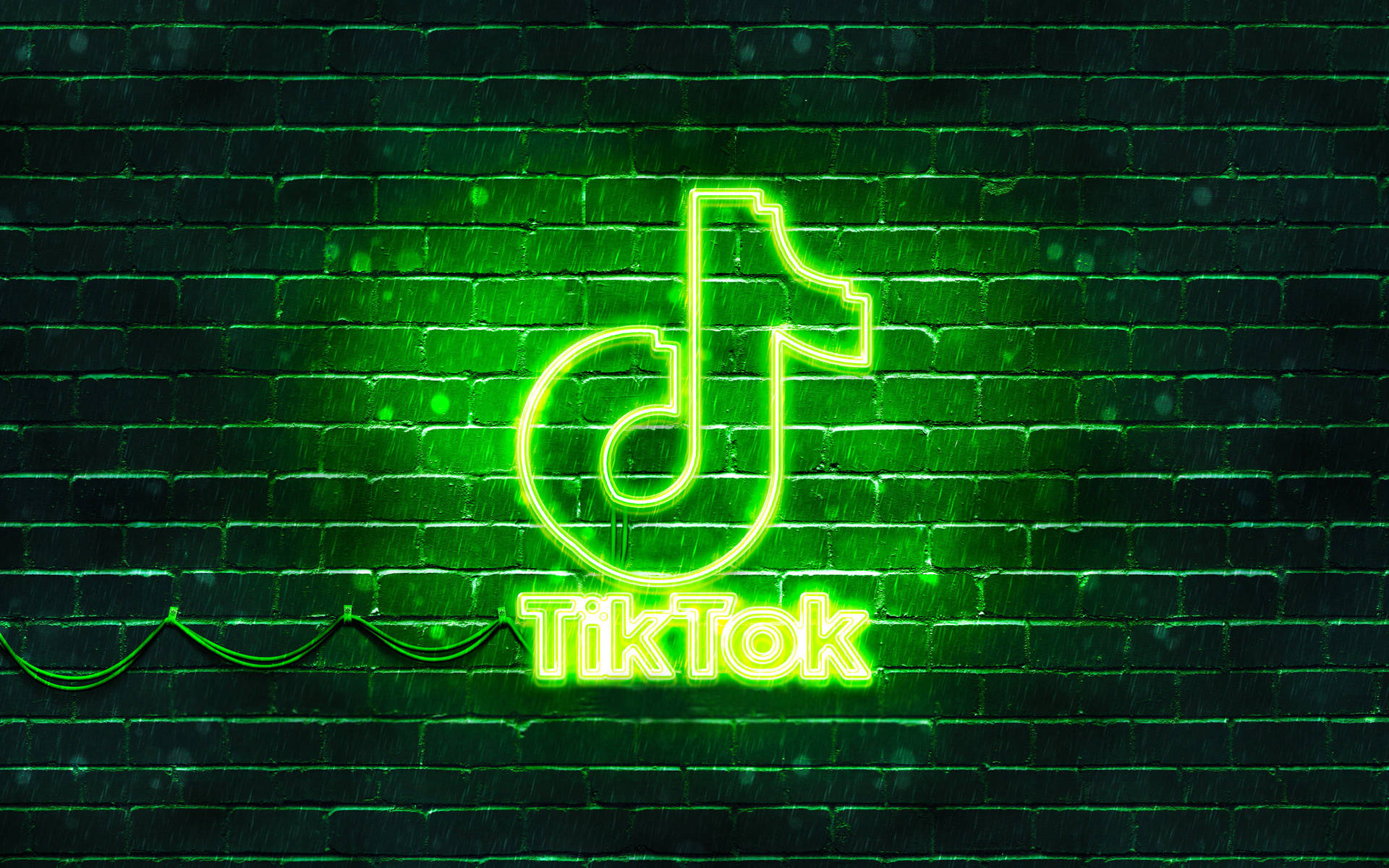 Neon Green TikTok Logo Wallpaper