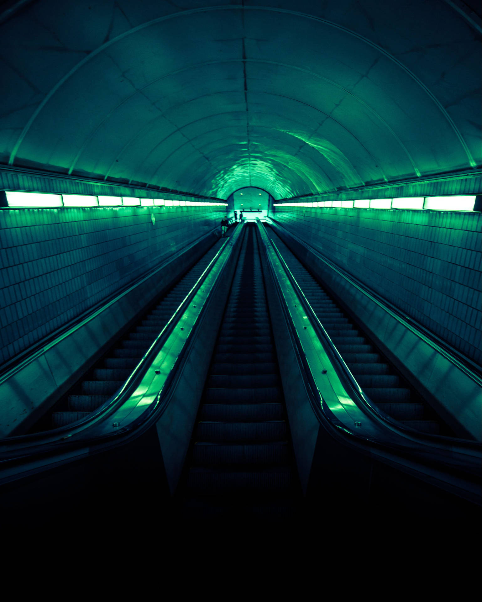Neongrün Tunnel Wallpaper
