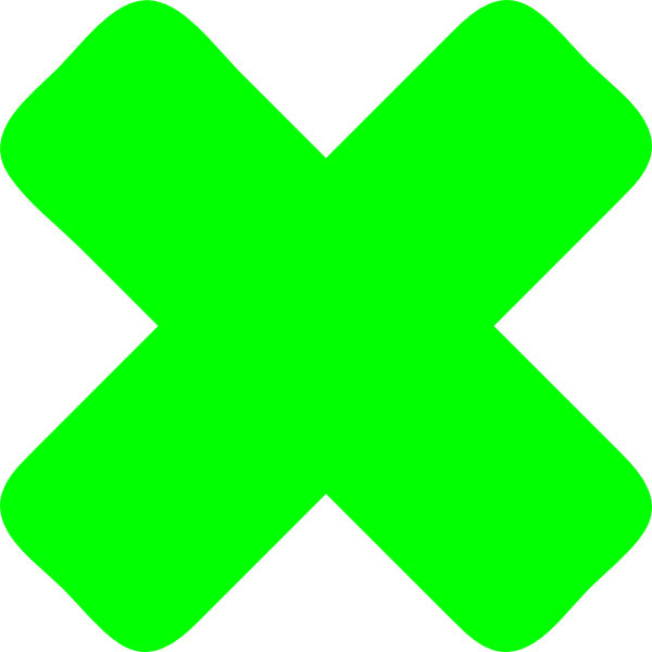 Neon Green Wrong Cross Symbol PNG