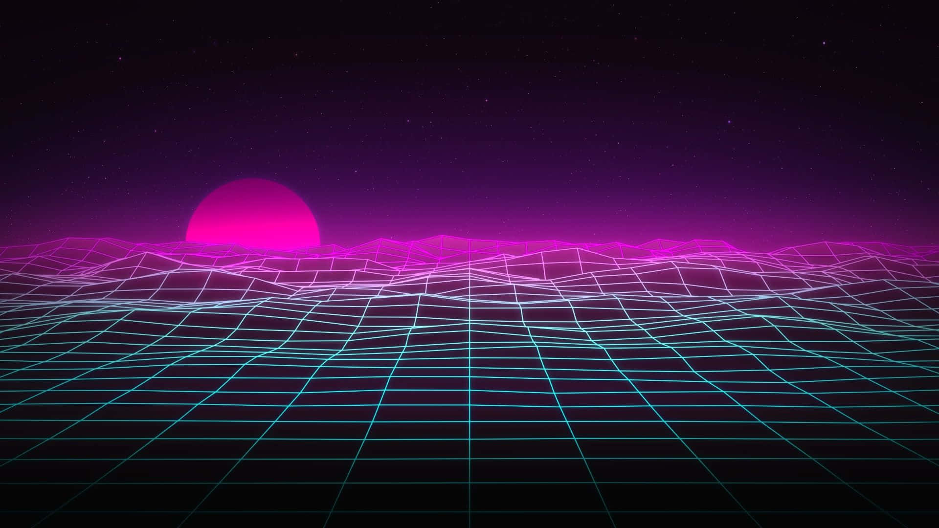 Neon_ Grid_ Landscape Wallpaper