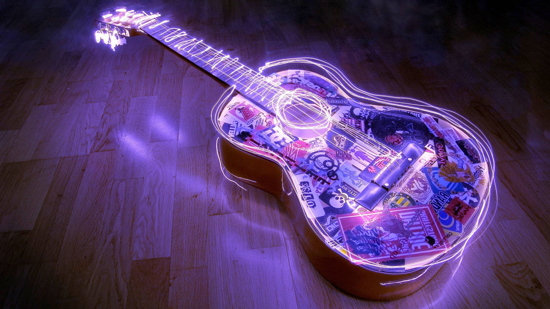 Neon Guitar Google Meet Background Picture