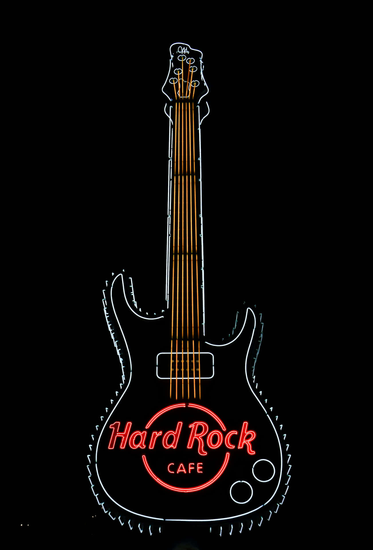 Neon Guitar Hard Rock Cafe Wallpaper