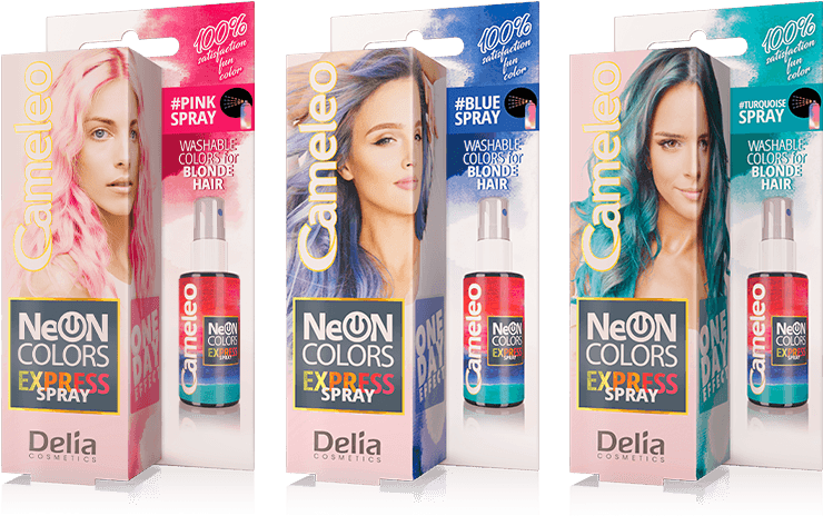 Neon Hair Color Spray Packaging PNG