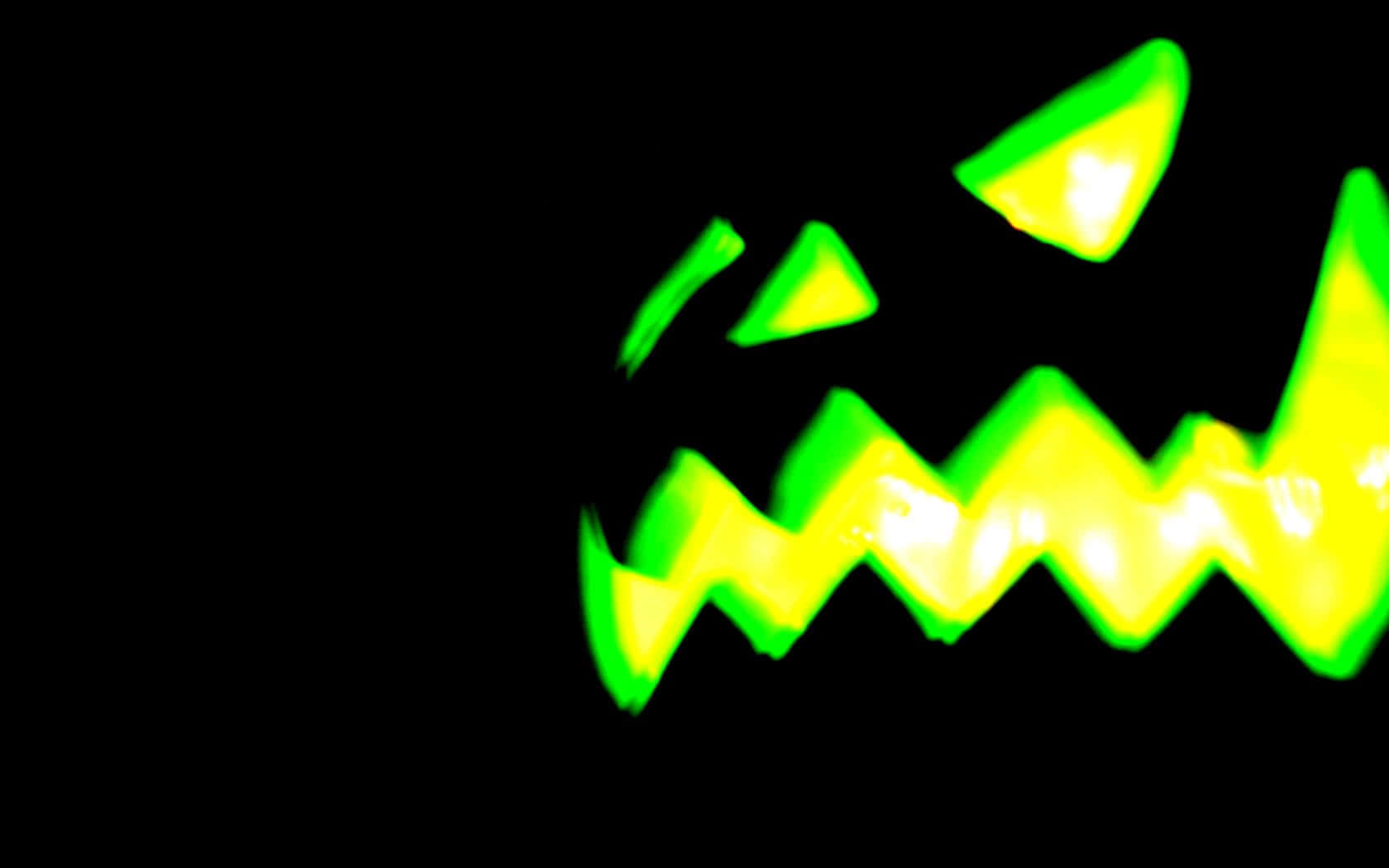 Oplysdin Nat Denne Halloween Med Neon Dekorationer. Wallpaper
