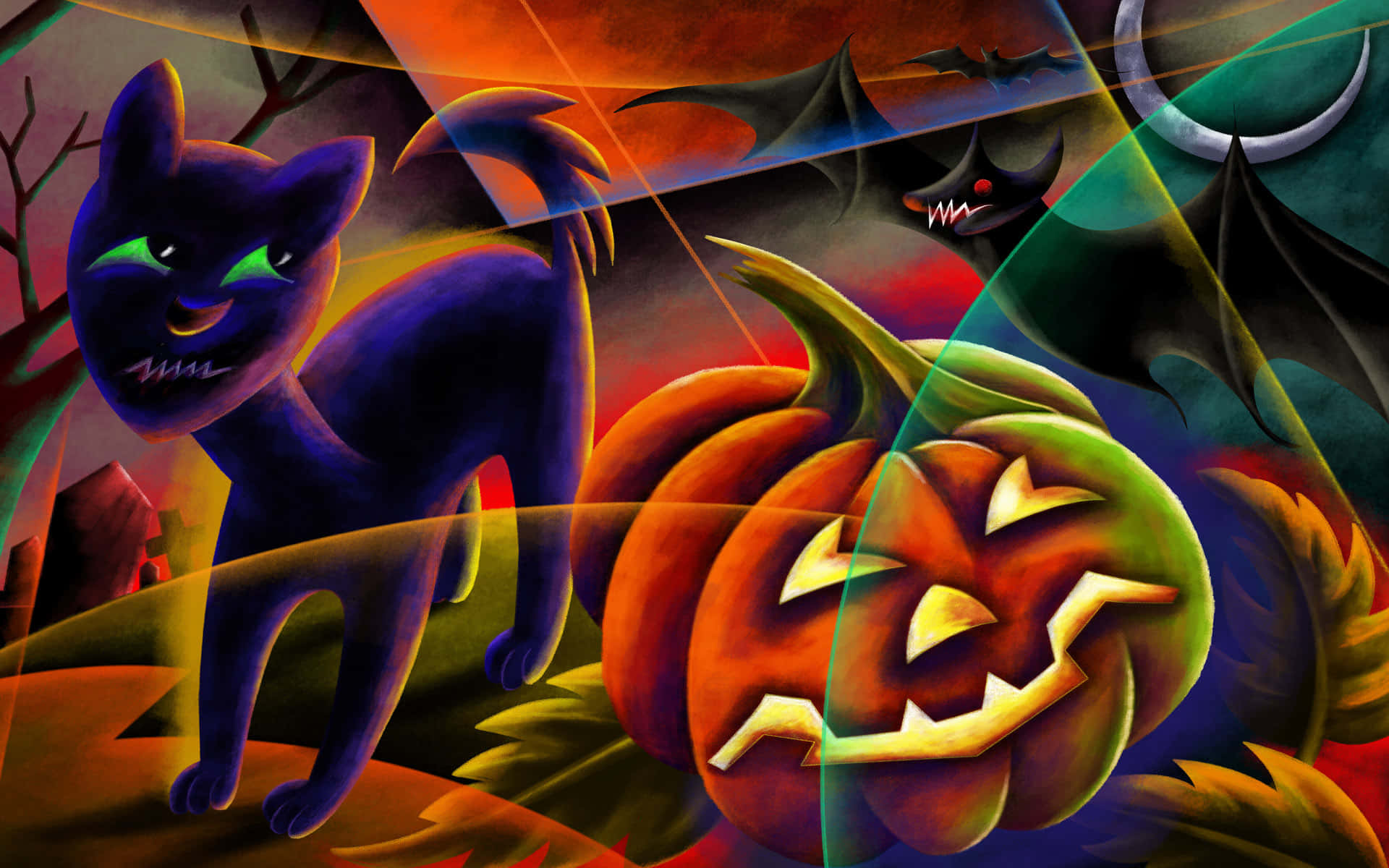 Lysupp Din Halloween Med Neon! Wallpaper