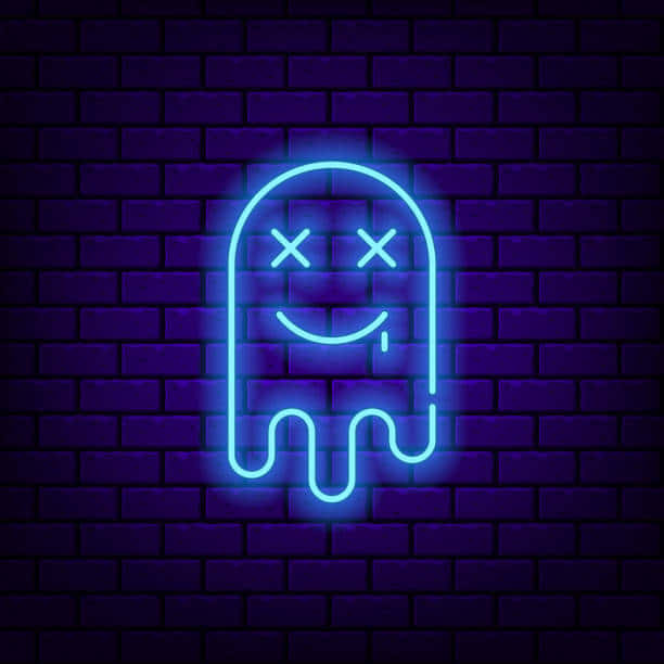 Neon Halloween Ghost Sign Wallpaper
