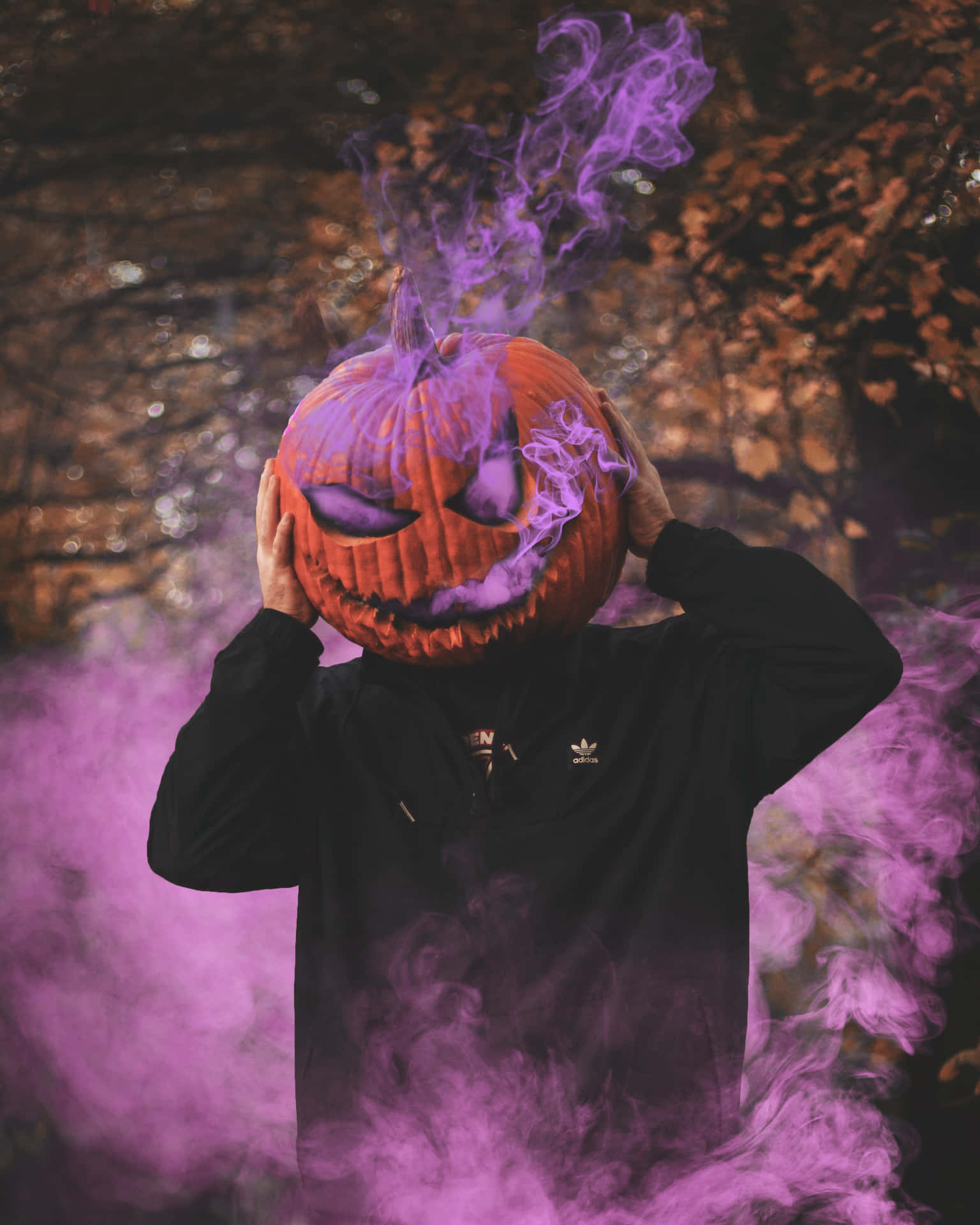 Humopúrpura Neón De Halloween Fondo de pantalla