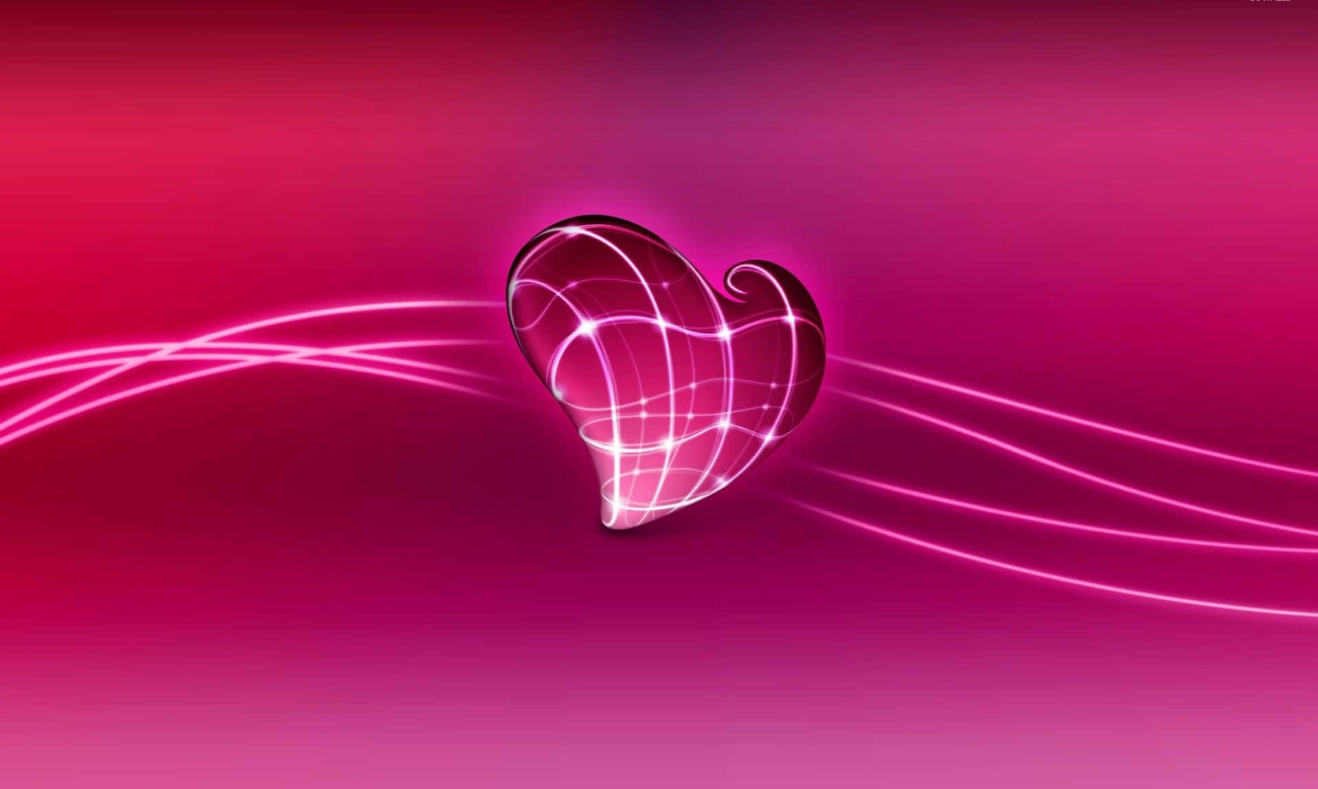 A Pink Heart With A Light Wave On It Wallpaper