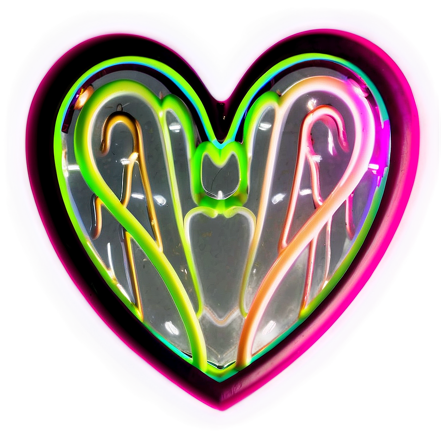 Neon Heart Clipart Glow Png 8 PNG