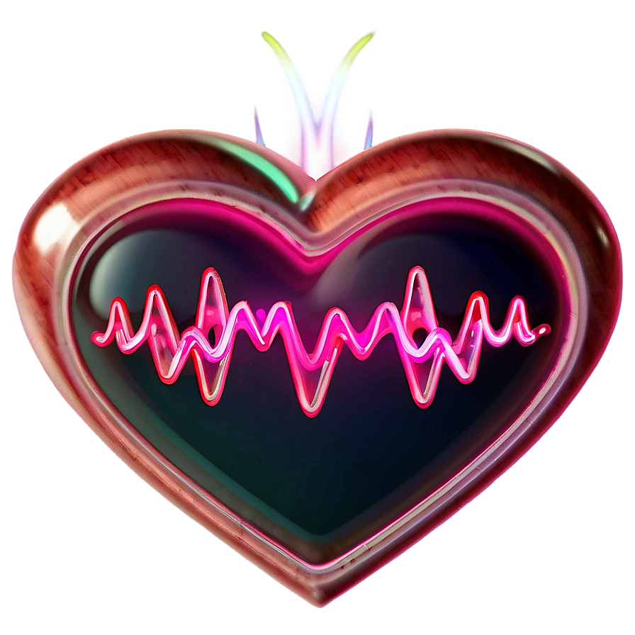 Neon Heart Emoji Png Art 05042024 PNG