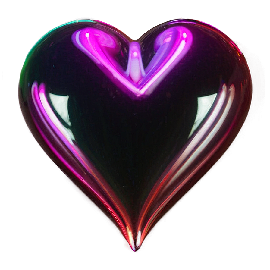 Neon Heart Emoji Png Art 05042024 PNG