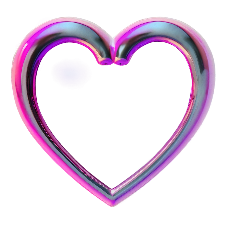 Neon Heart Emoji Png Art Pdu45 PNG