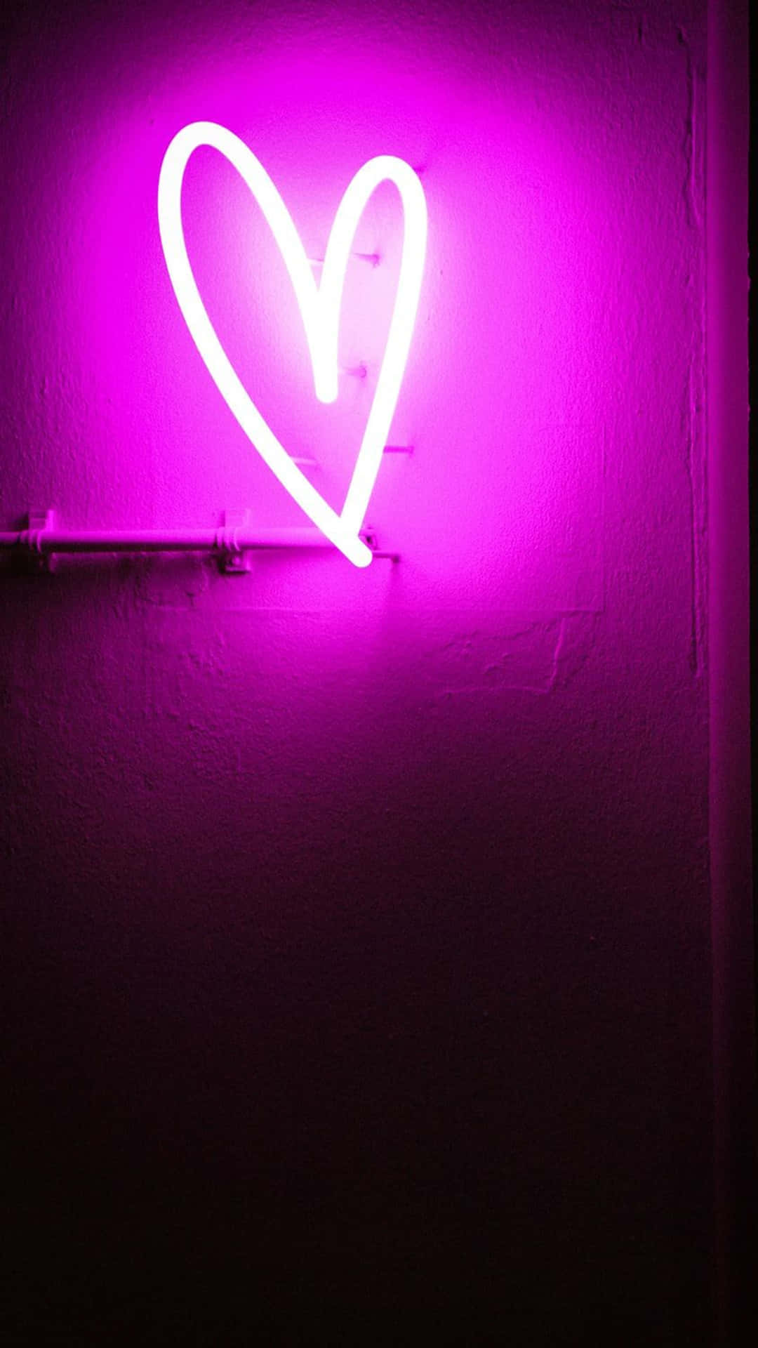 Neon Heart Glow Hot Pink Aesthetic.jpg Wallpaper
