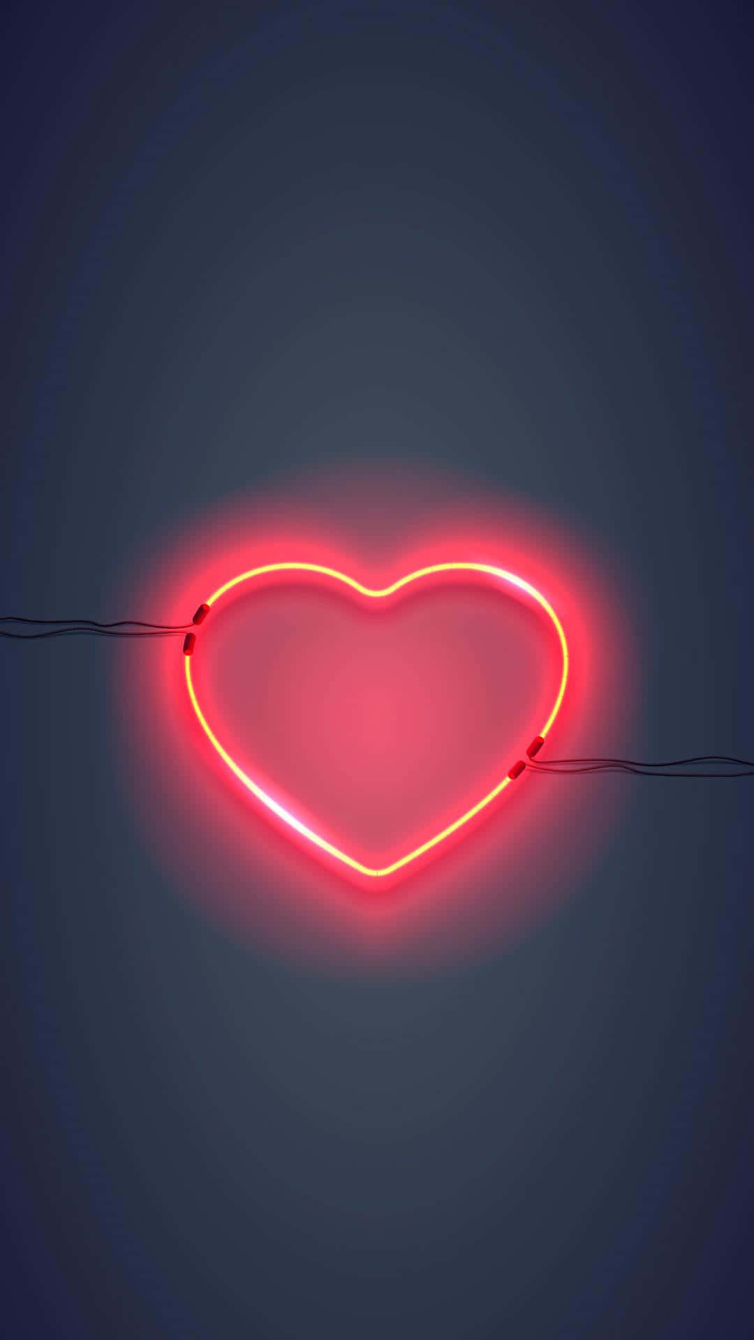 Neon Heart Light Aesthetic Wallpaper