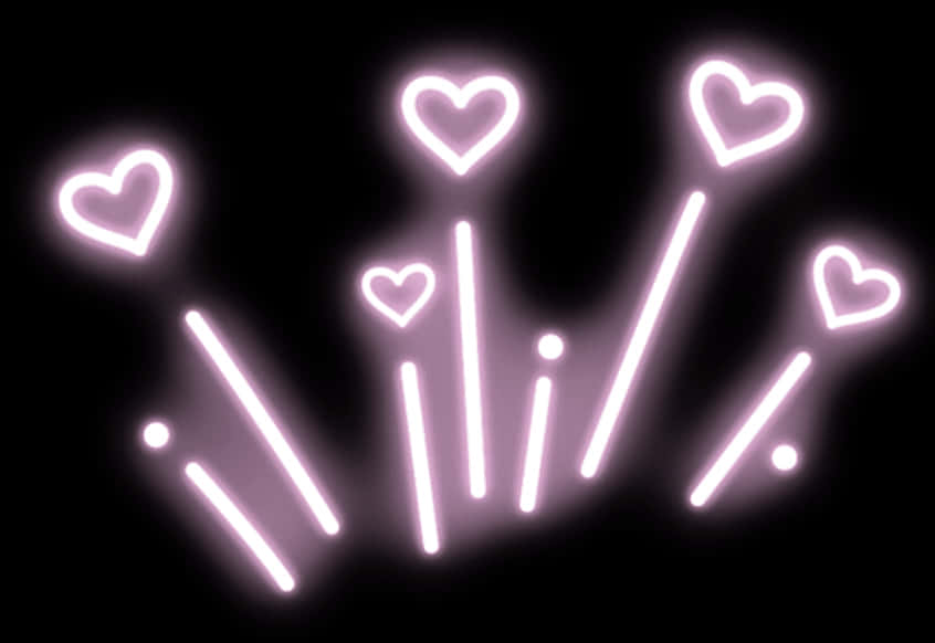 Neon Heart Light Effects PNG