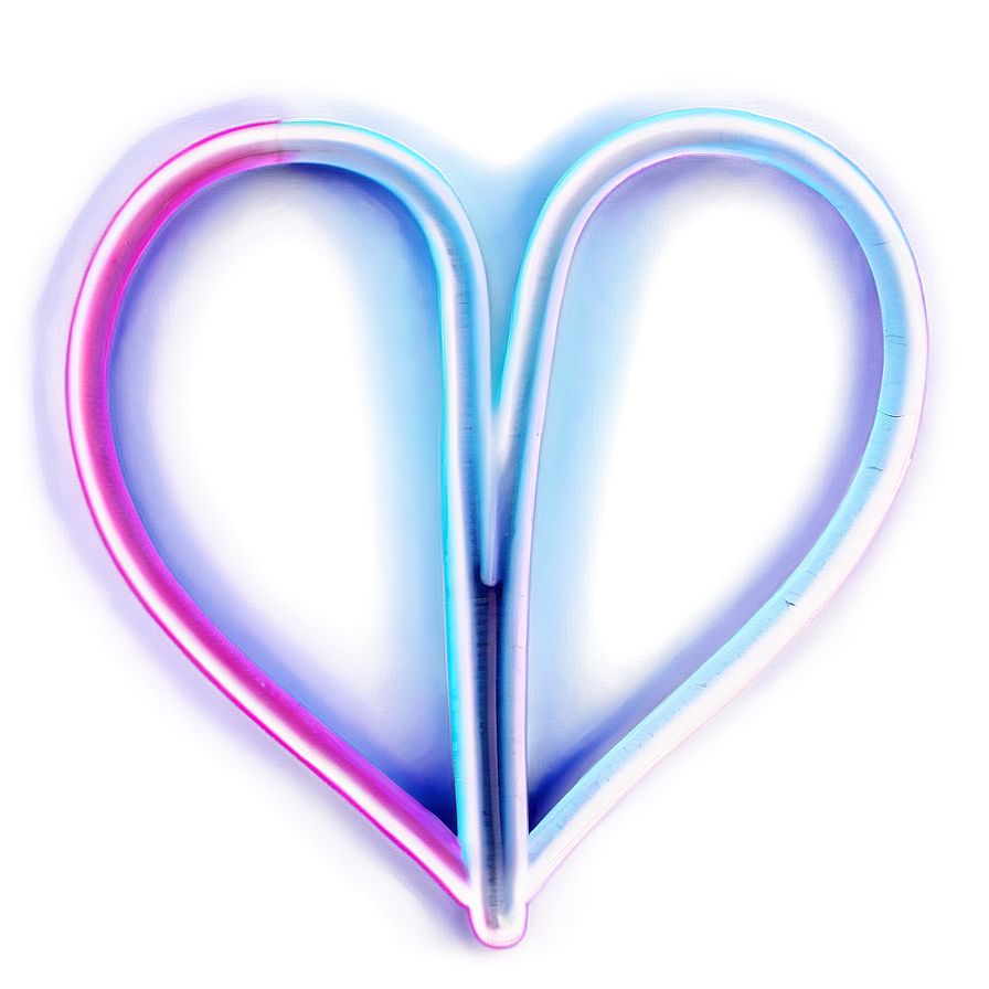 Neon Heart Light Sign Png 06202024 PNG