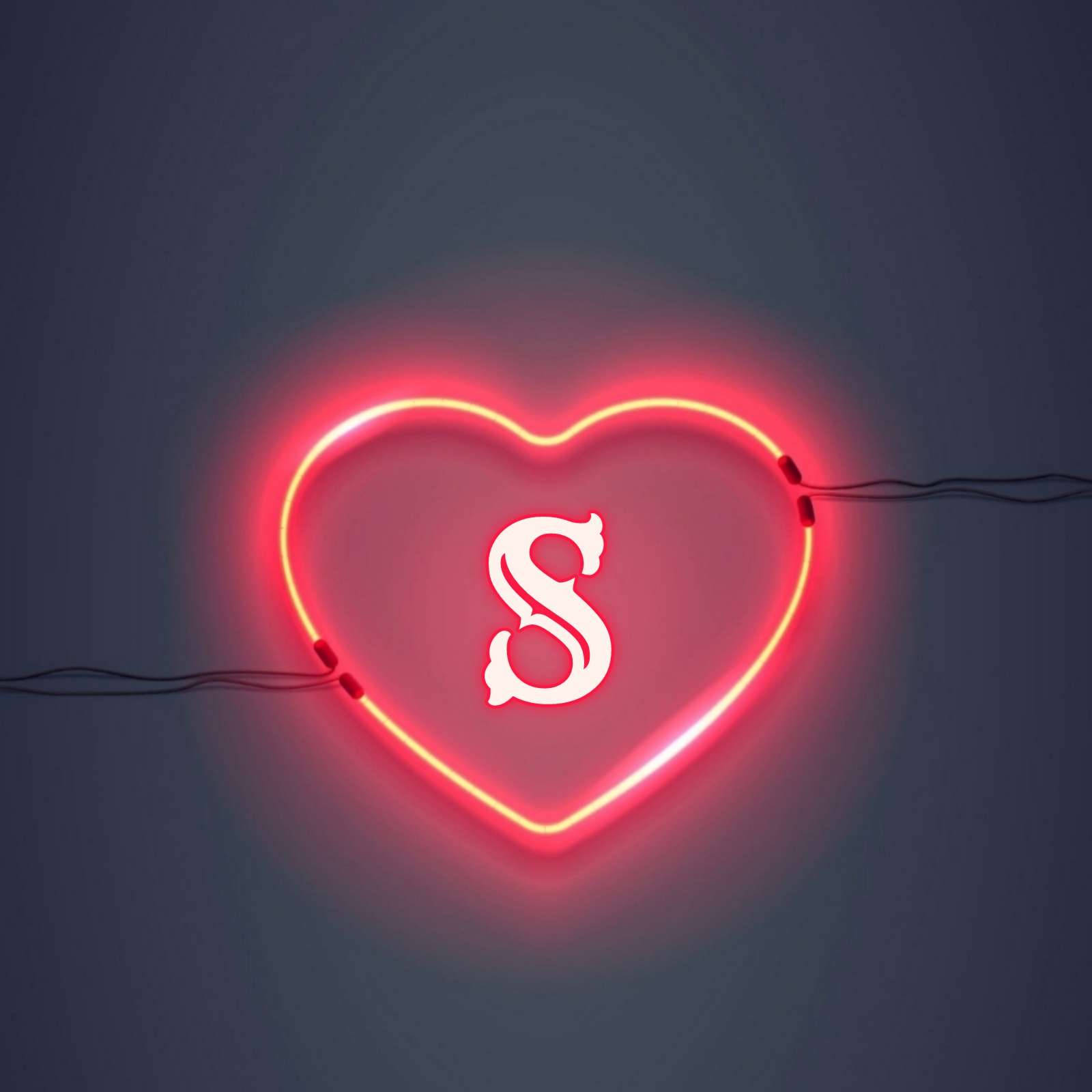 Neon Heart S Alphabet Wallpaper