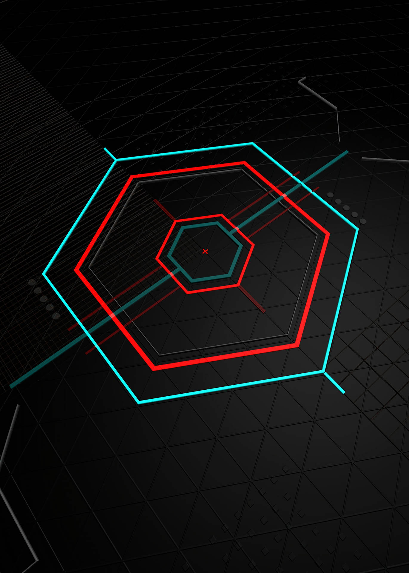 Neon Hexagon Laser Wallpaper