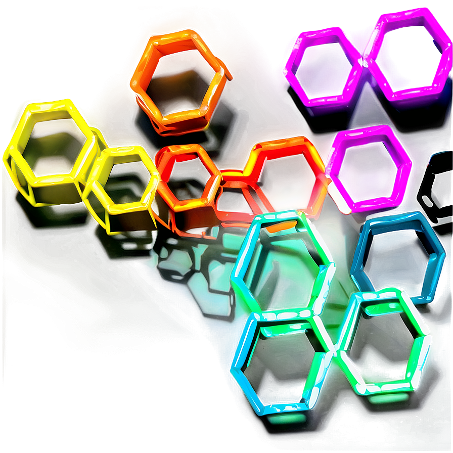 Neon Hexagon Pattern Png 06202024 PNG