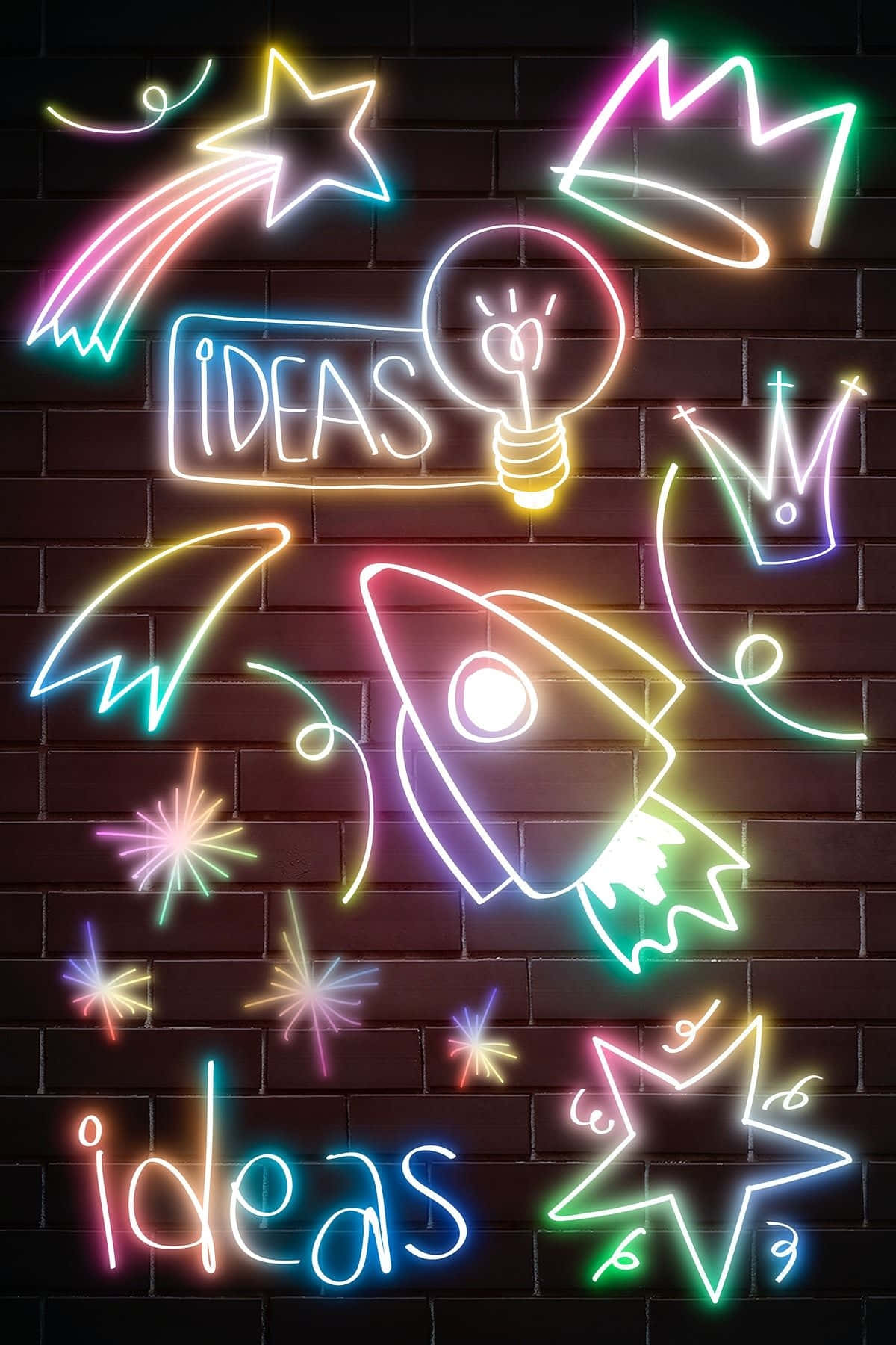 Neon Inspiration Wall Art Wallpaper