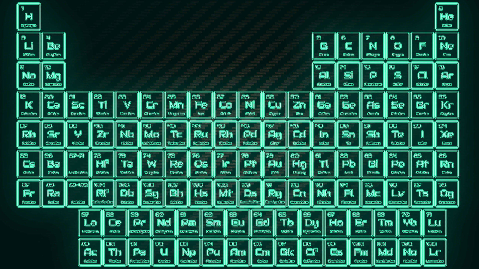Neon Keyboard Periodic Table Wallpaper