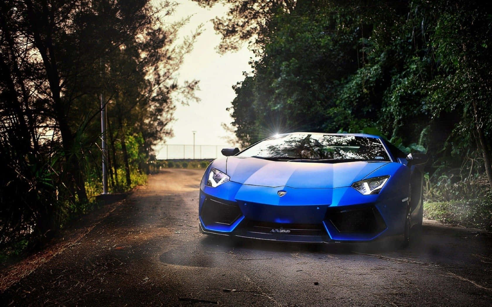Velocidady Estilo: Un Lamborghini De Neón Fondo de pantalla