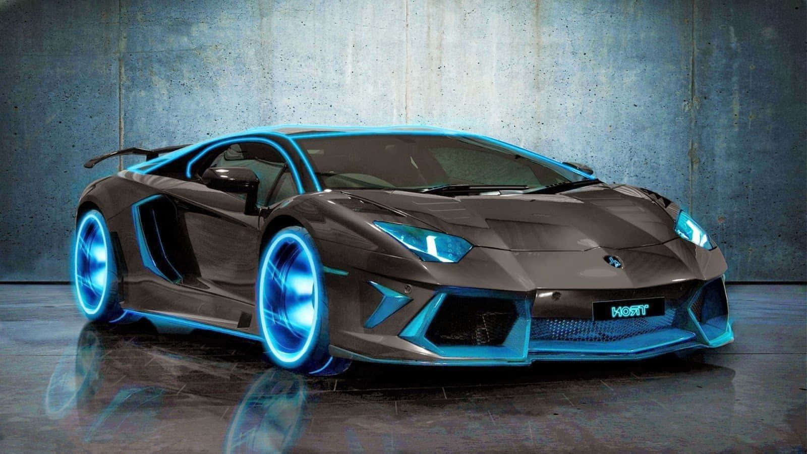 Neon Blue Lamborghini Wallpaper