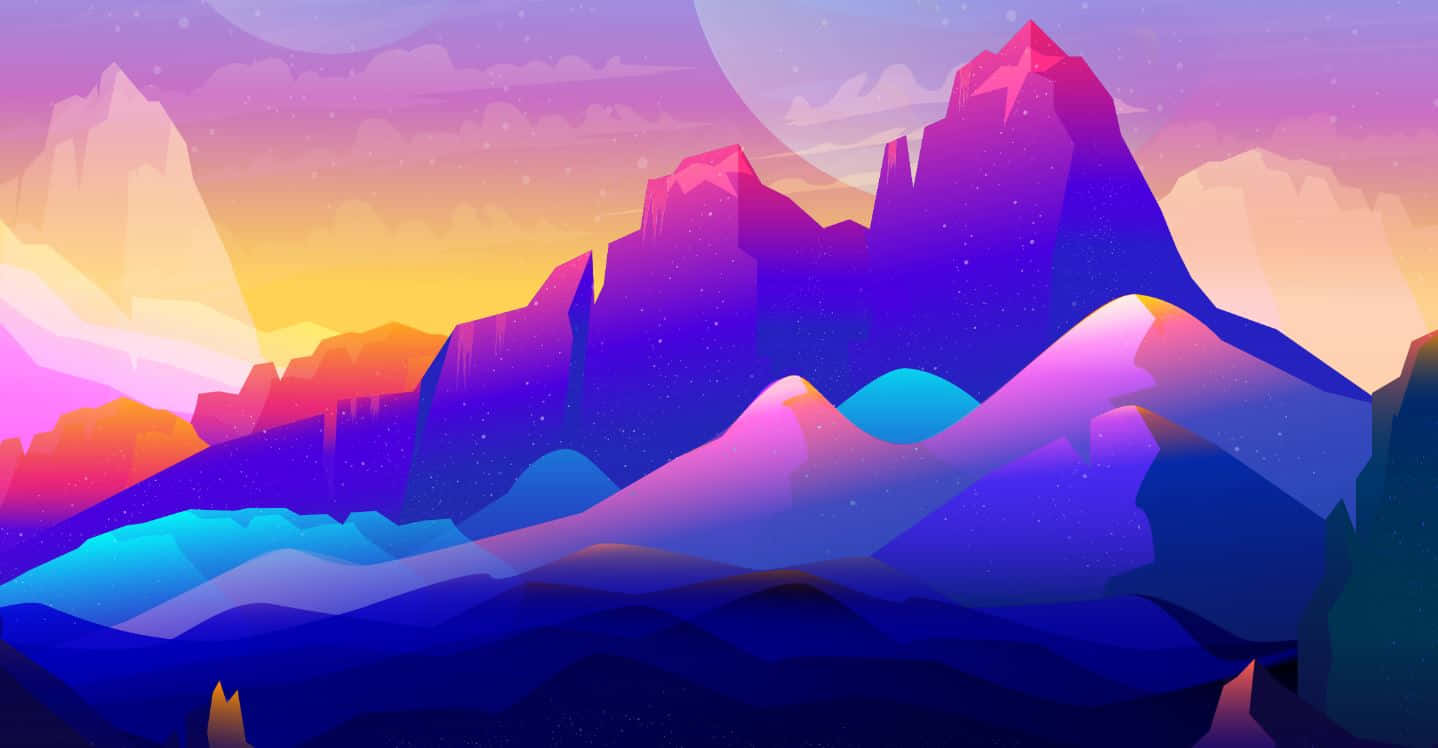 Neon Landscape: A Vibrant Nightlife Canvas Wallpaper