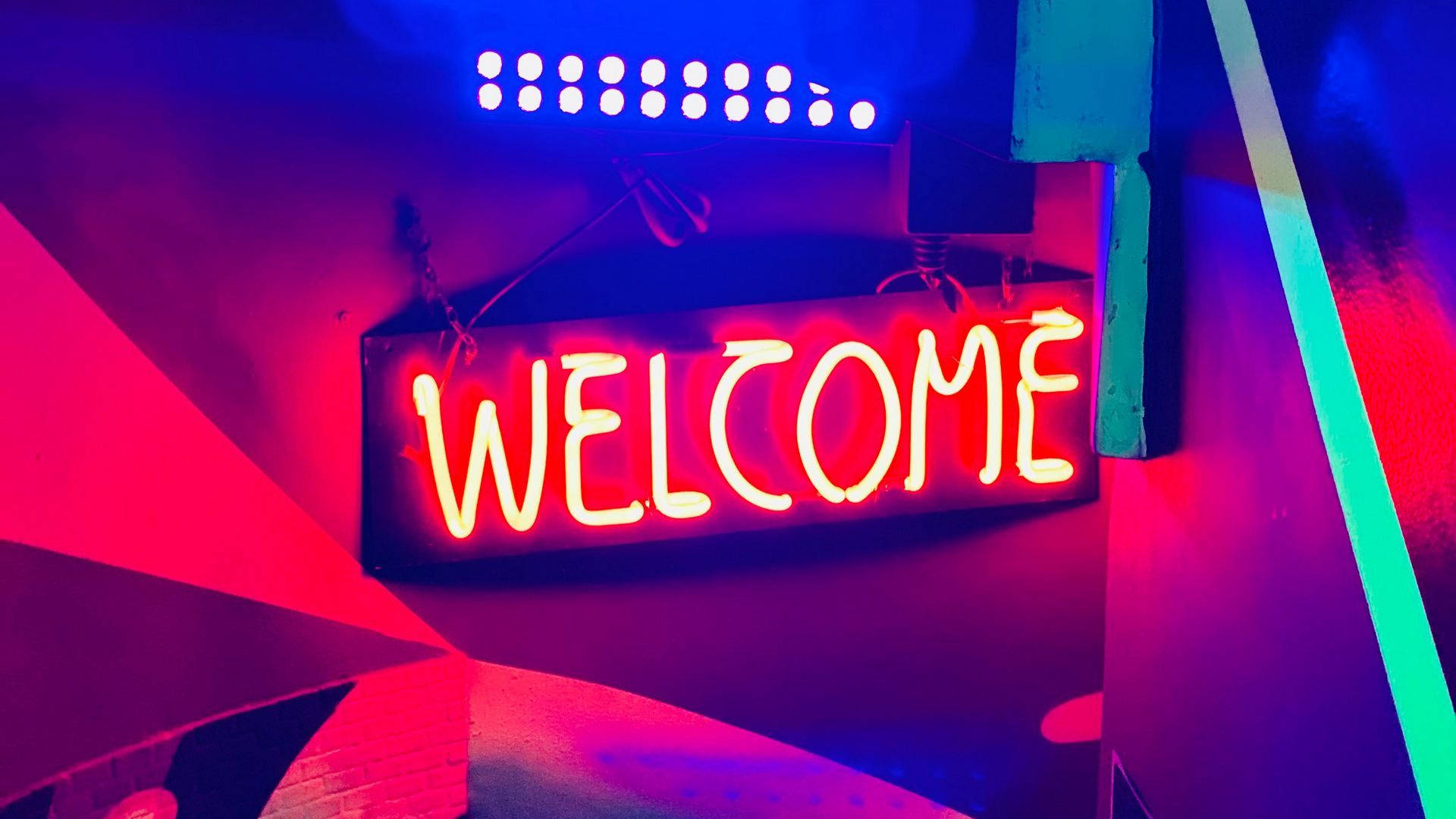 Neon LED Welcome Sign Wallpaper