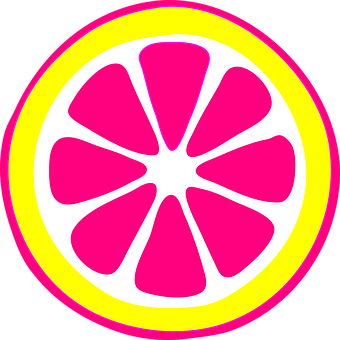 Neon Lemon Slice Graphic PNG