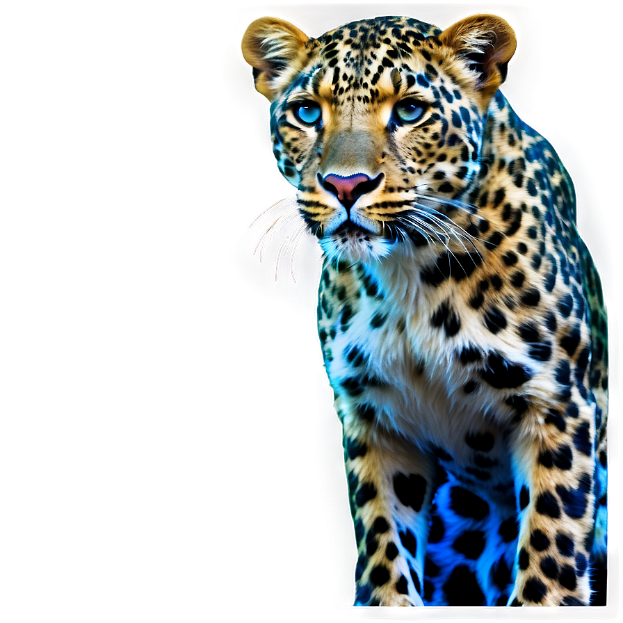 Neon Leopard In Darkness Png 06112024 PNG