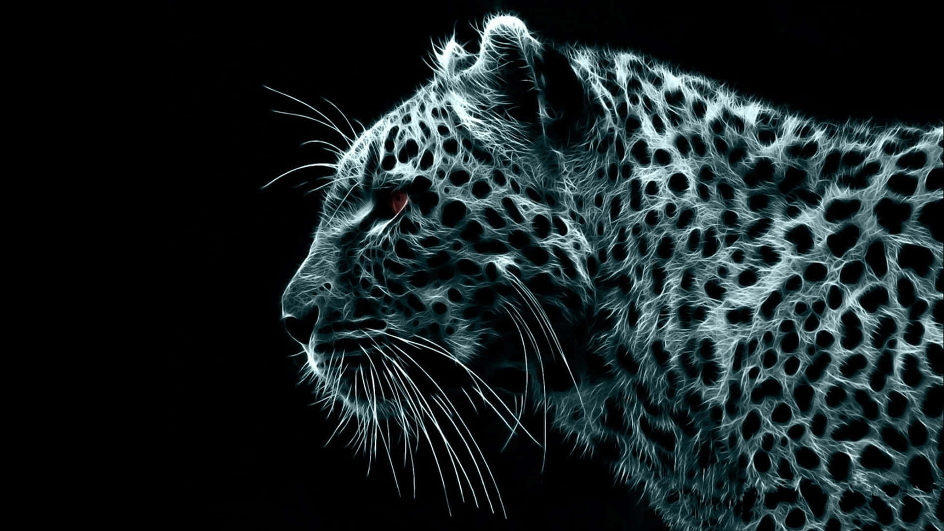 Neon Leopard Profile Wallpaper