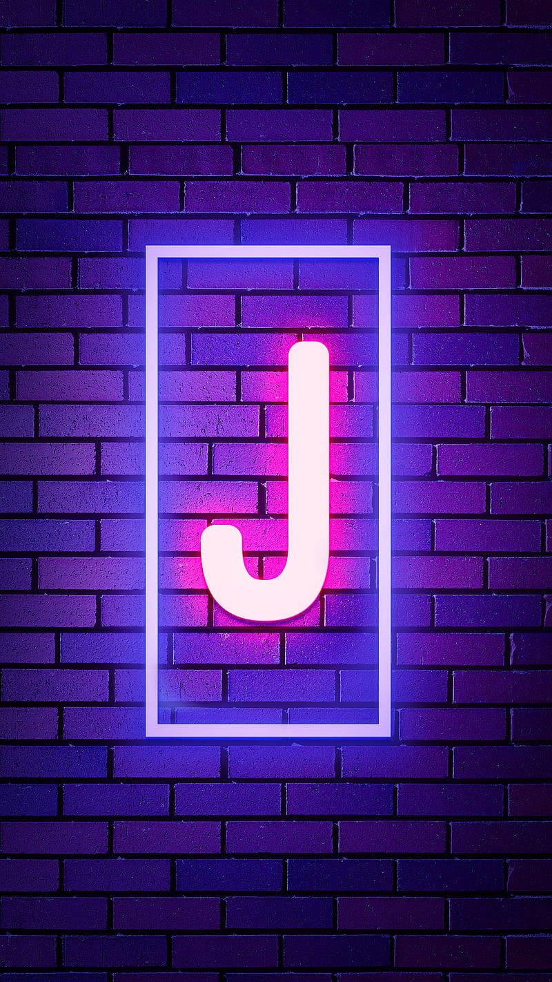 Neon Letter J