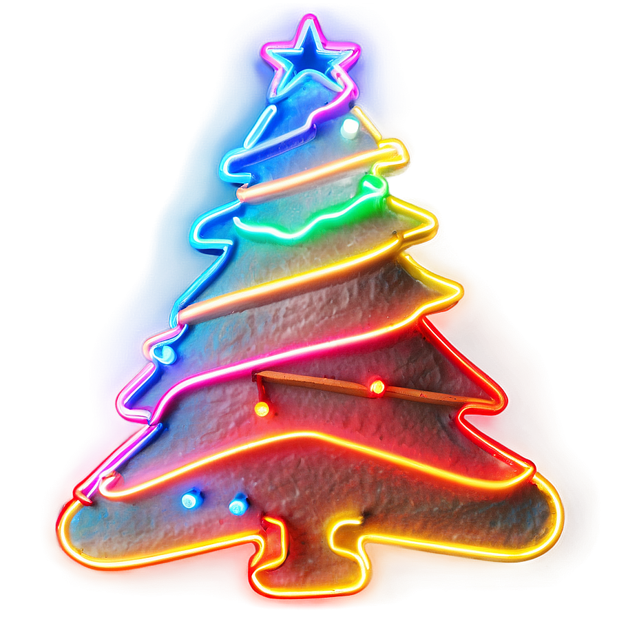Neon Light Arbol De Navidad Png Fpk94 PNG