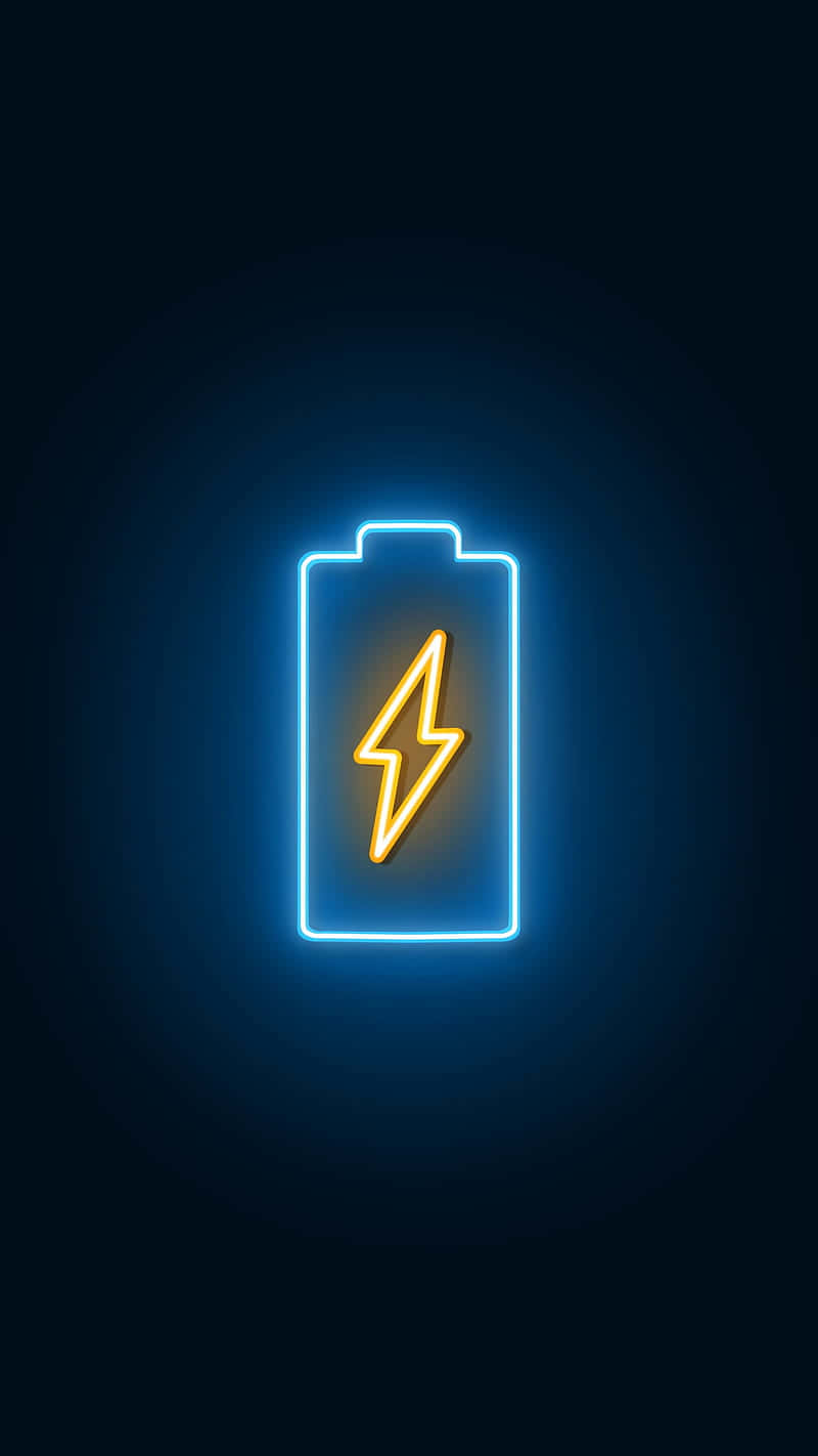 Neon Light Battery With Bolt Wallpaper