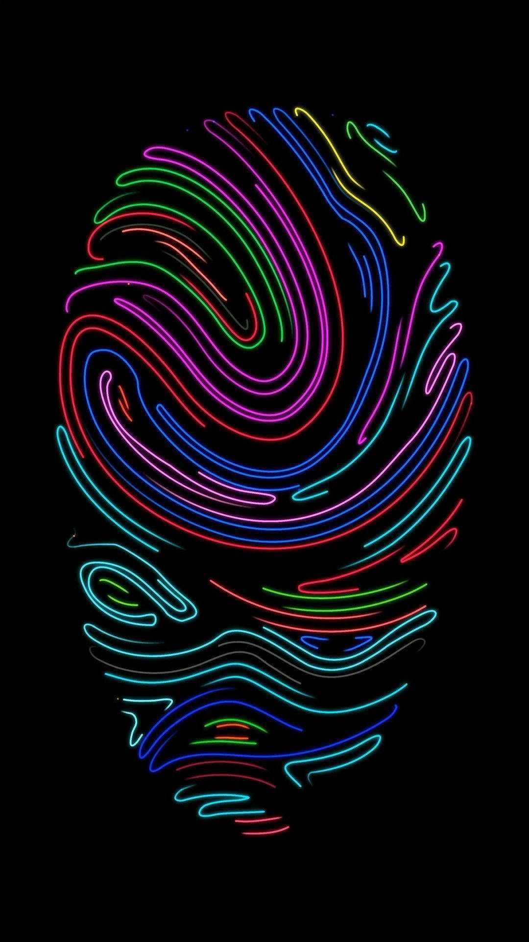 Neonlichtfingerabdruck Iphone Live Wallpaper