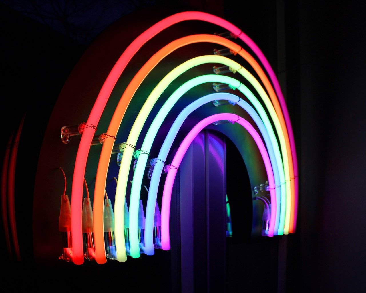 Neon Light Rainbow Wallpaper