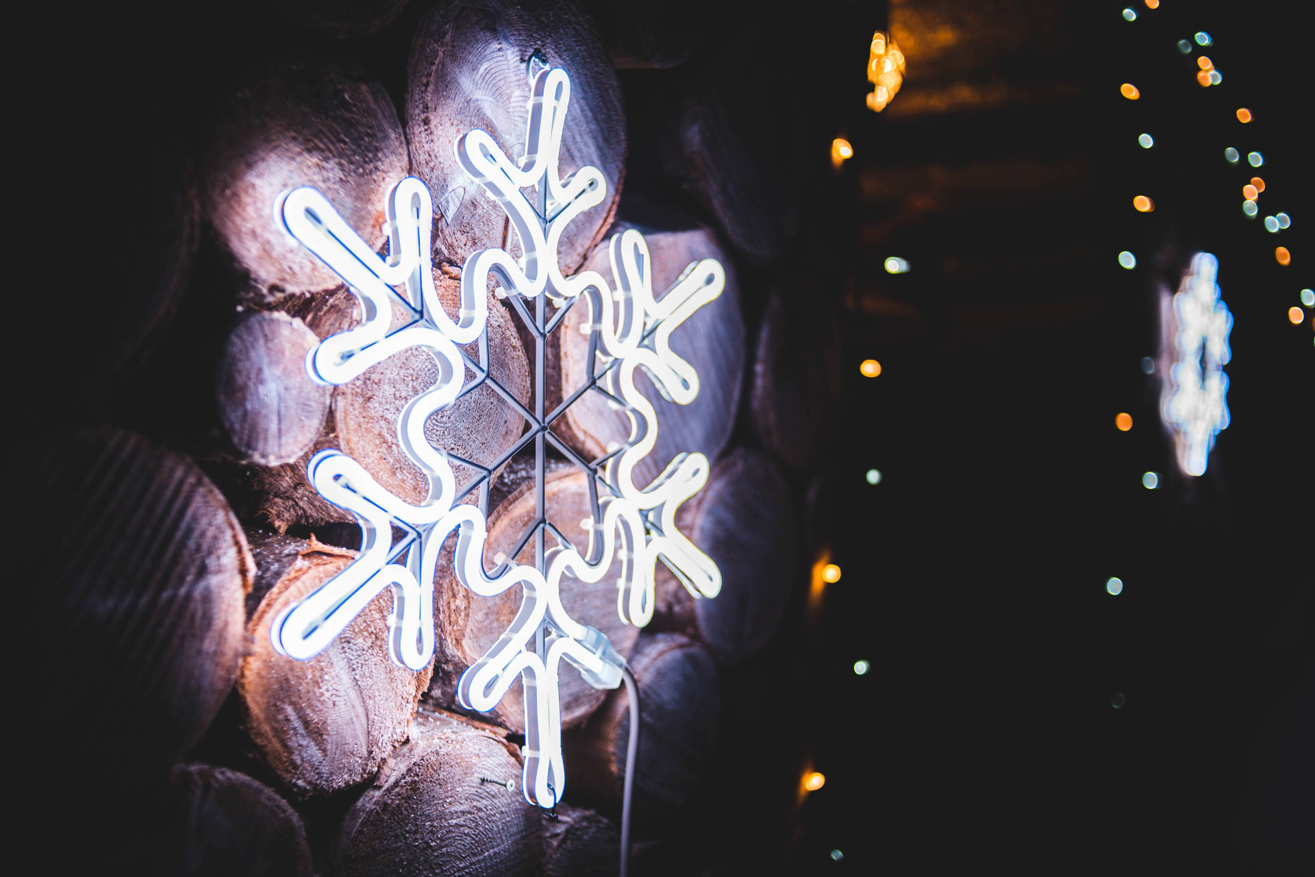 Neon Light Snowflake Decoration