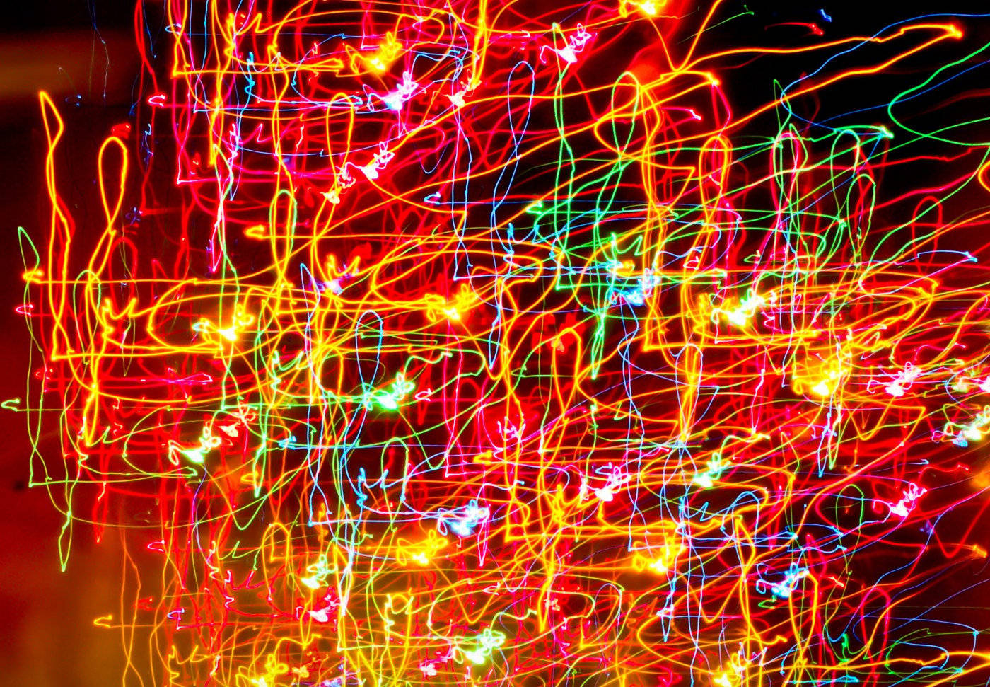 Neon Light Squiggles Wallpaper