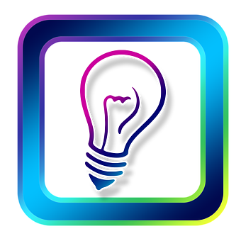 Neon Lightbulb Icon PNG