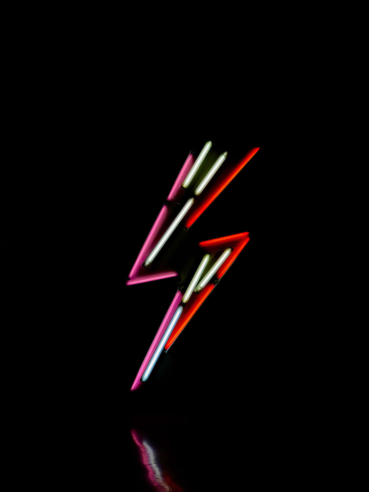 Multicolor Neon Lightning Bolt Logo Wallpaper